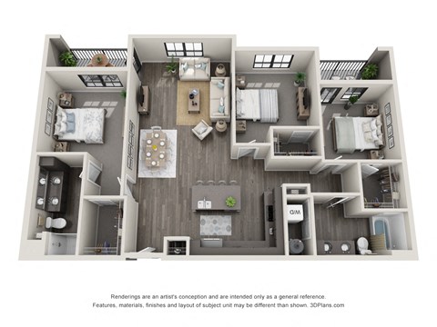 3 bed 2 bath floor plan at 5300 Centre, St. Peters, MO